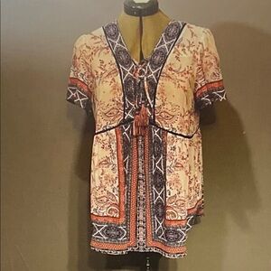 Knox Rose Multicolor Boho Blouse